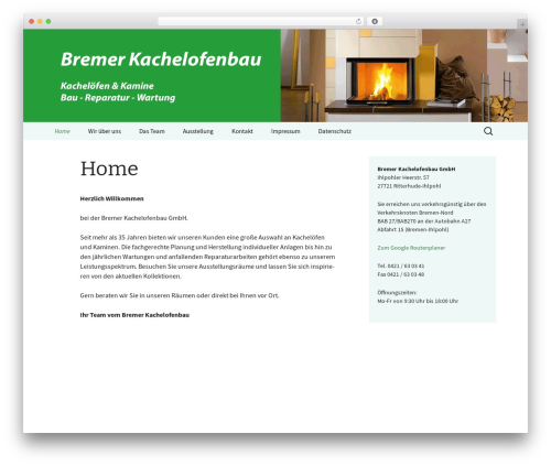 WordPress theme 2013 Green Sequence - bremer-kachelofenbau.de