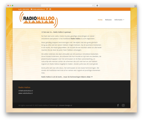 Alligator menu popup WordPress plugin - www.radiohalloo.nl