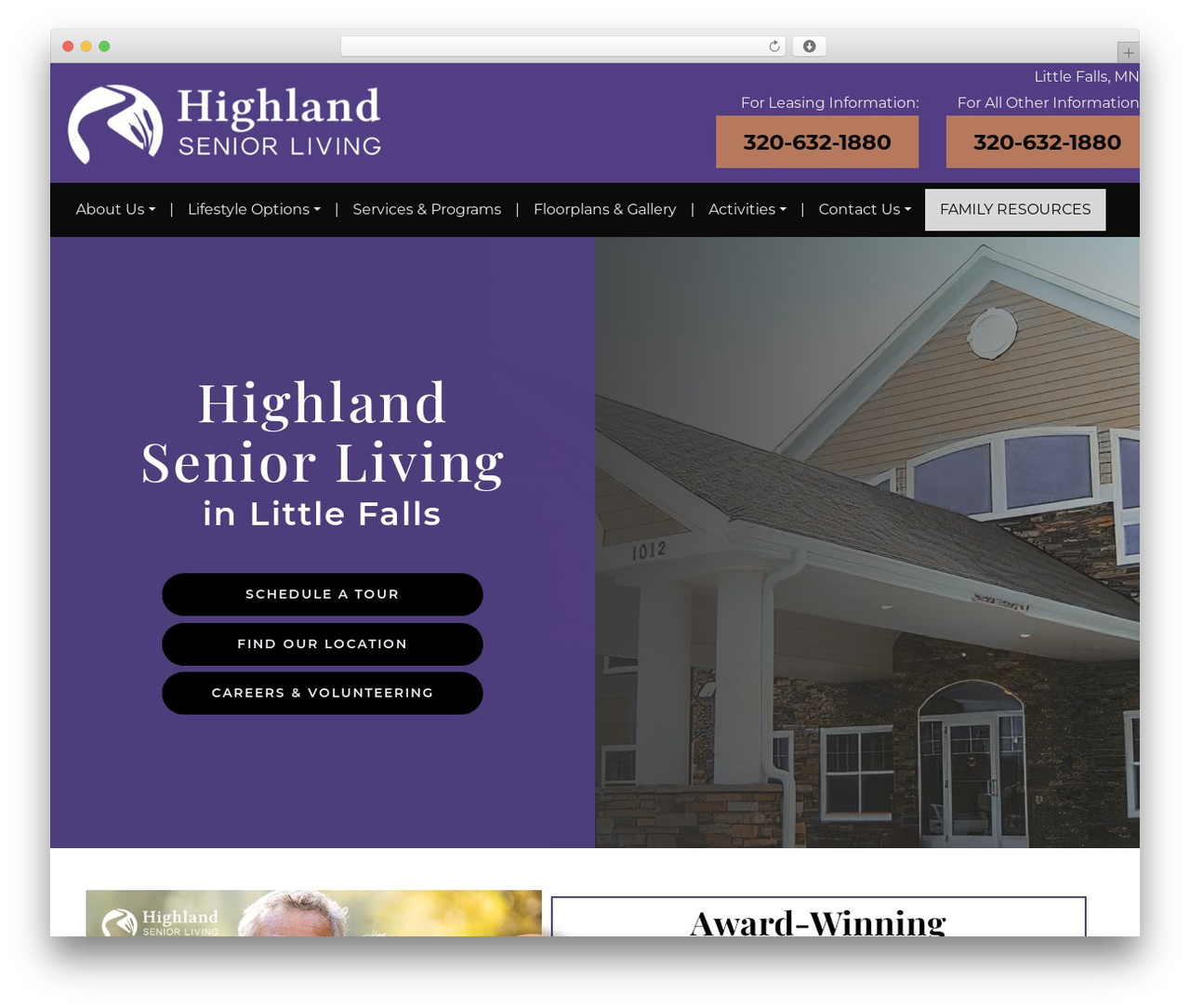 WordPress theme CustomStrap - highlandseniorliving.com