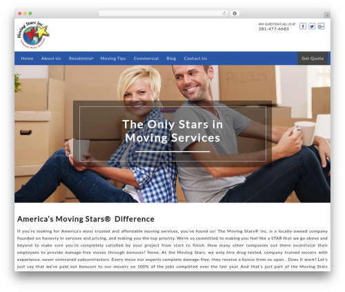 Movers WordPress theme - movingstarsinc.com