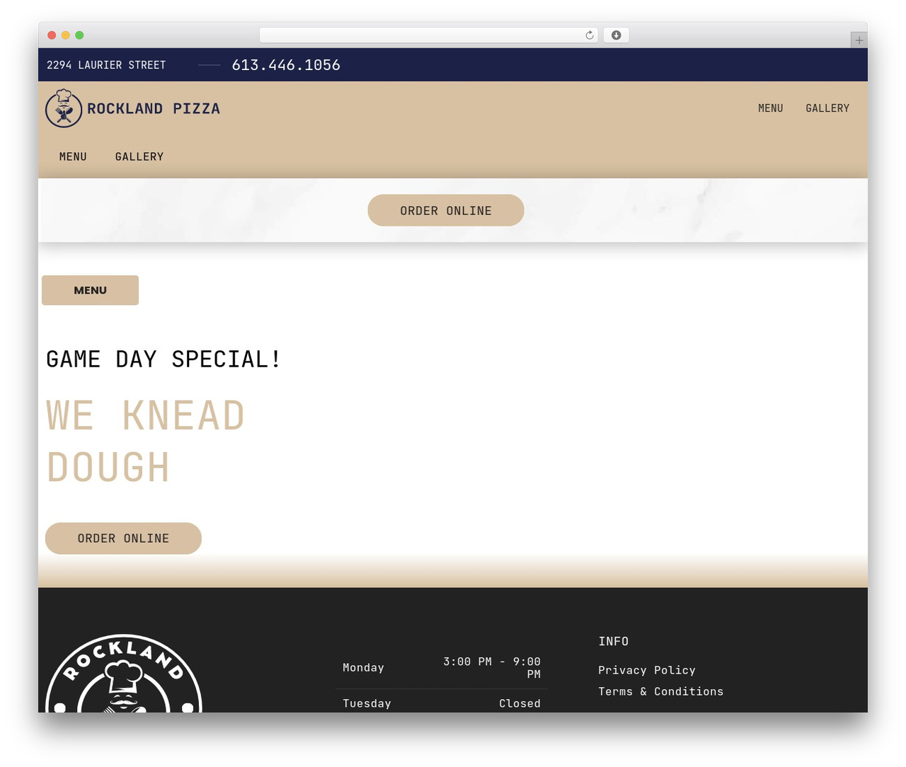 WordPress theme Rockland Pizza - rocklandpizza.com
