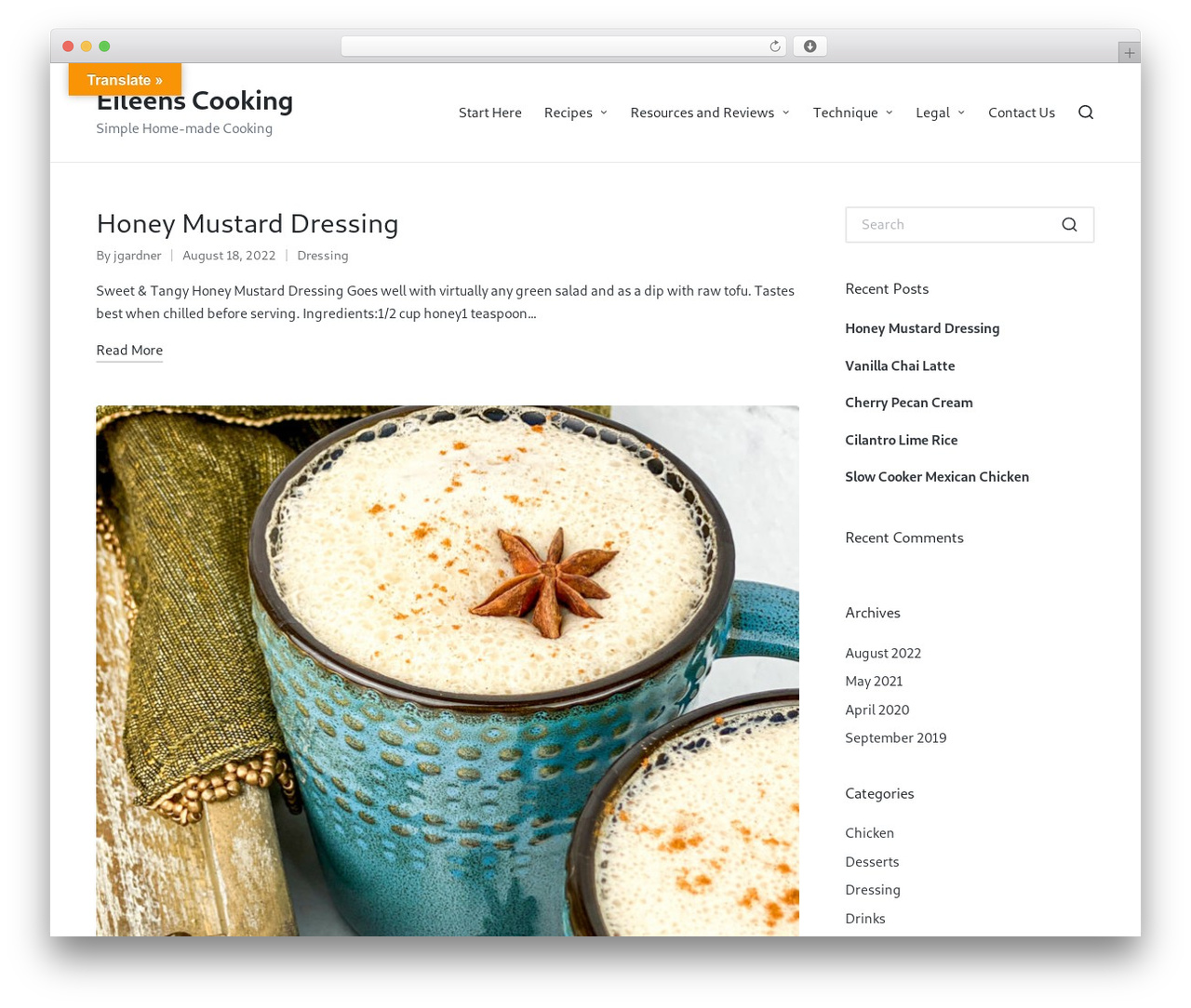 WordPress website theme Sinatra - eileenscooking.com WordPress website theme Sinatra - eileenscooking.com