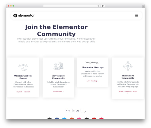 Elementor network WordPress plugin - elementor.com/community
