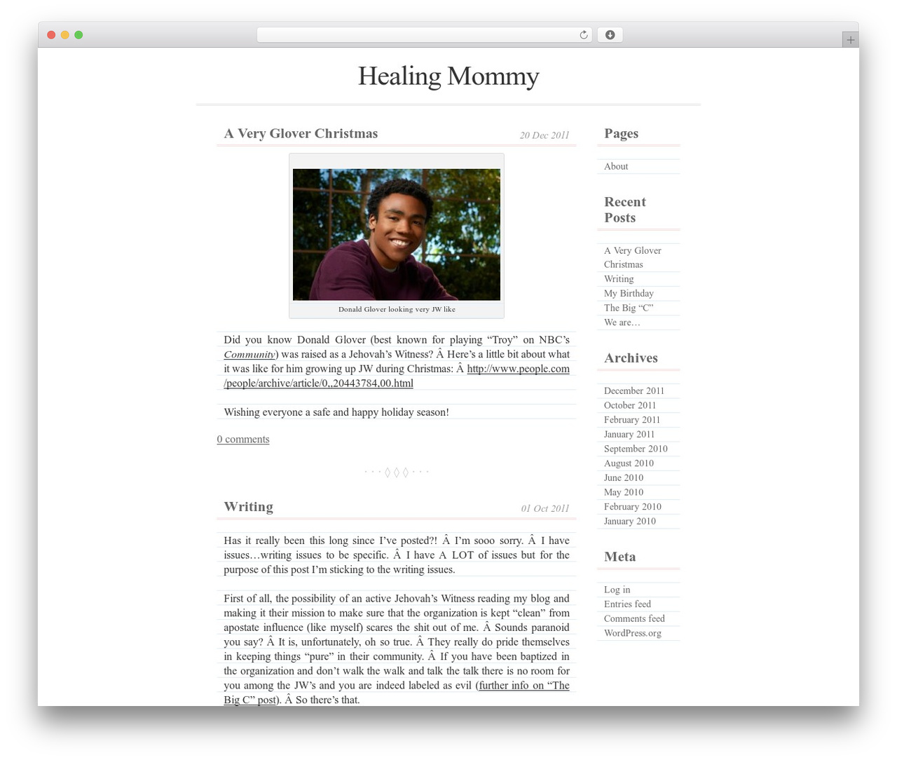 WordPress theme Dear Diary - healingmommy.com