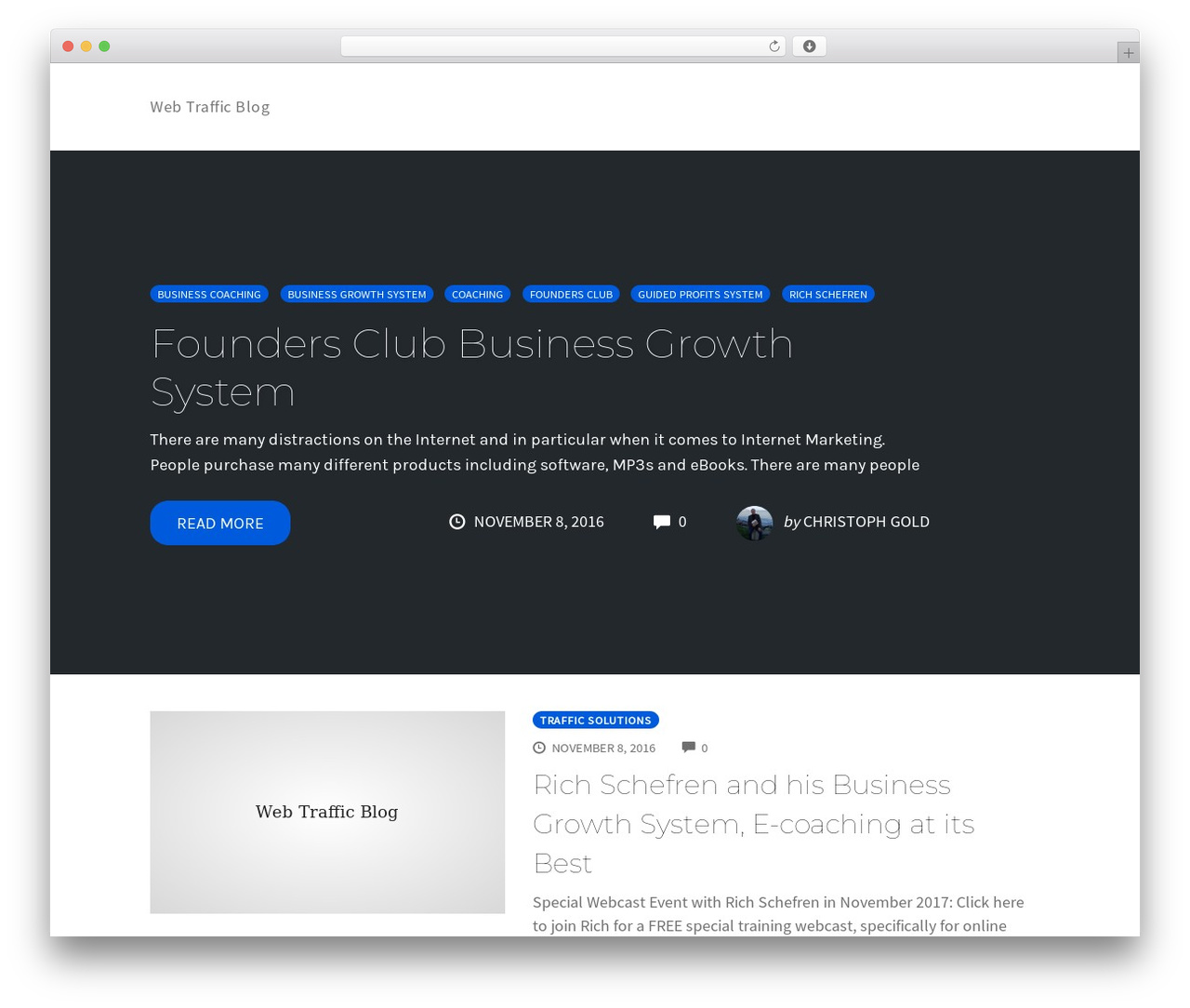 SmartTheme WordPress theme - mywebtrafficsystem.com