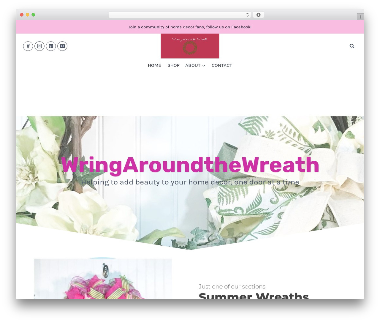 Handmade WordPress theme - wringaroundthewreath.com