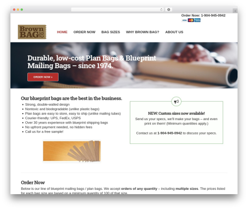 Rare WordPress theme for business - blueprintmailingbags.com