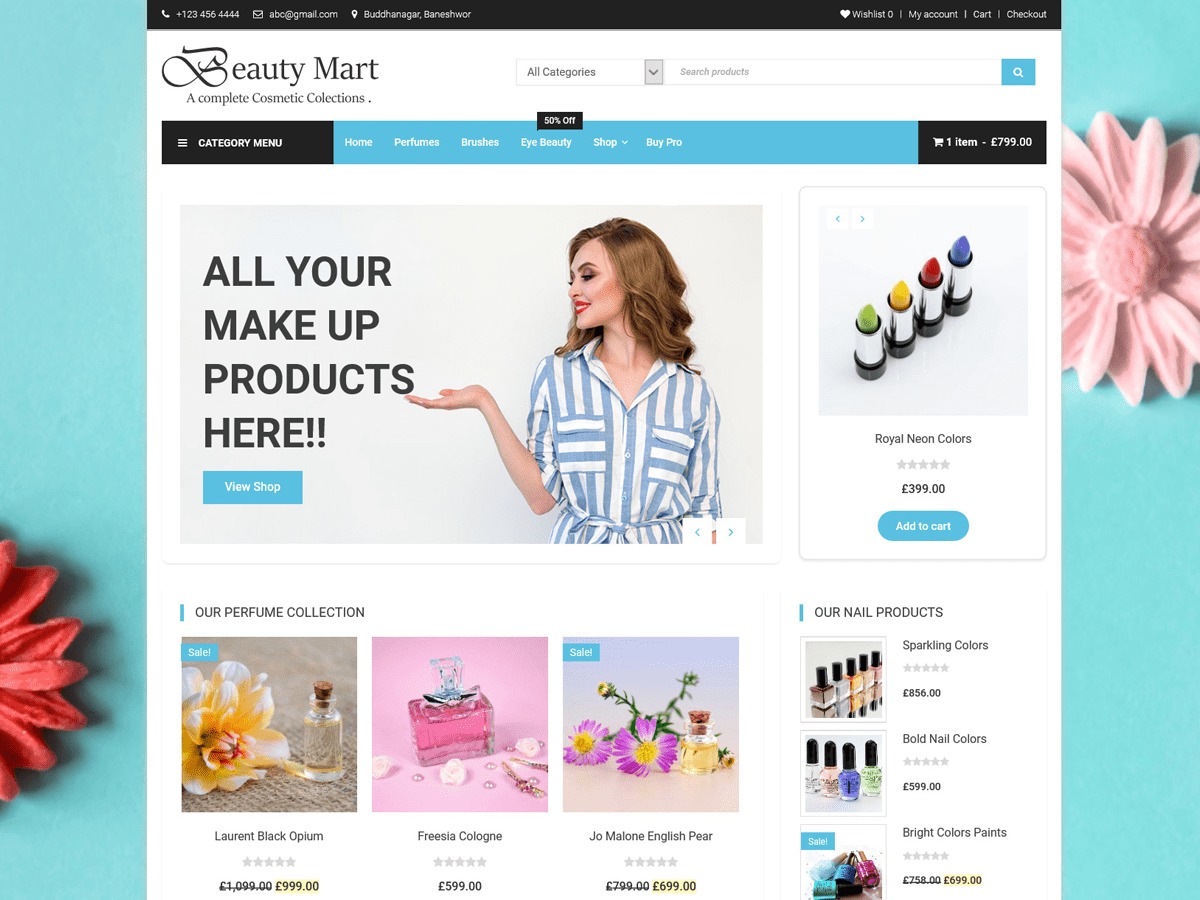 Beauty Mart WordPress shopping theme