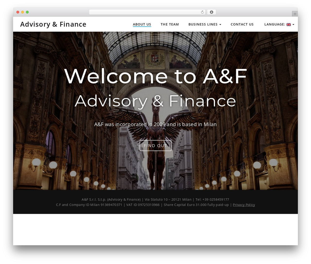 Integral theme WordPress - advisoryandfinance.com