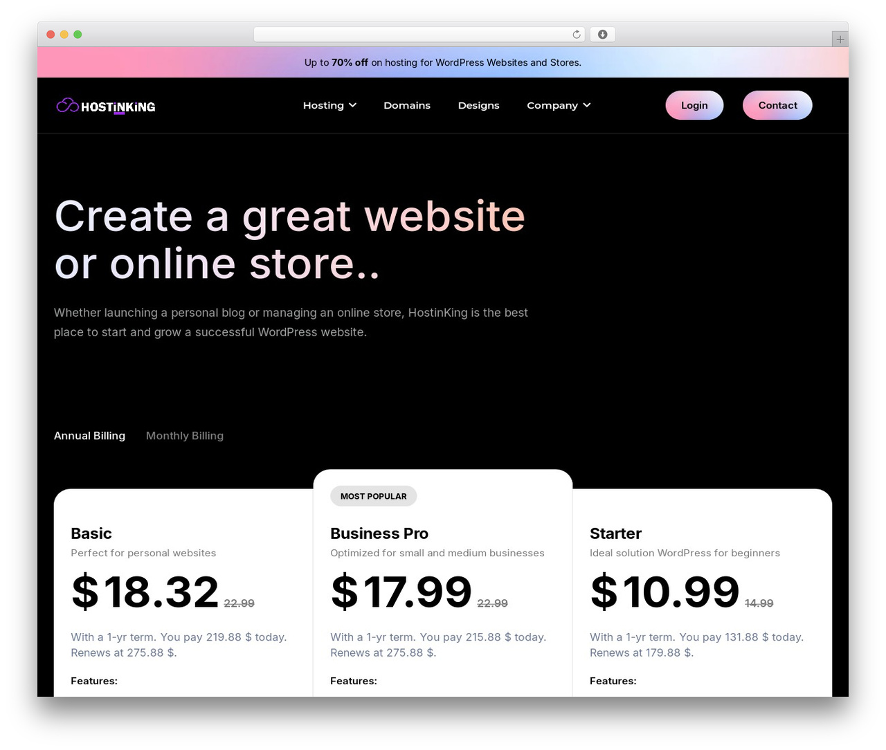 PHOX WordPress theme - hostinking.com