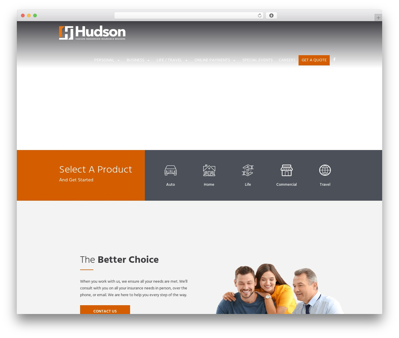 WordPress theme InsuRel - hudsonhenderson.com