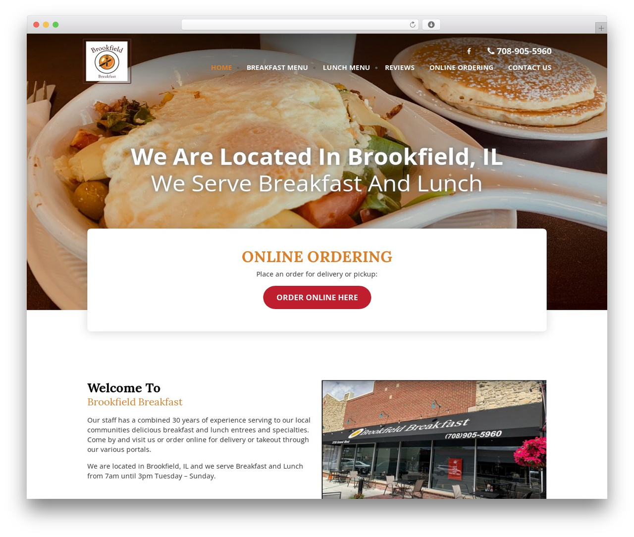 WordPress website theme BrookfieldB - brookfieldbreakfast.com
