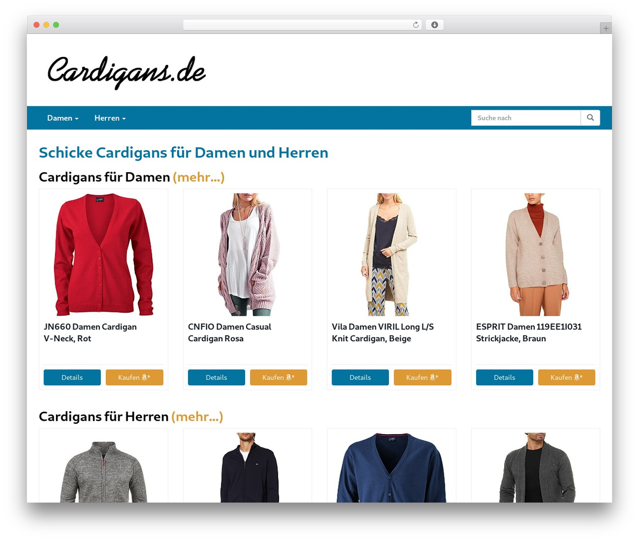 Affiliate Theme WordPress theme - cardigans.de