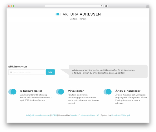 Knockout Webbyrå WordPress theme - fakturaadressen.se