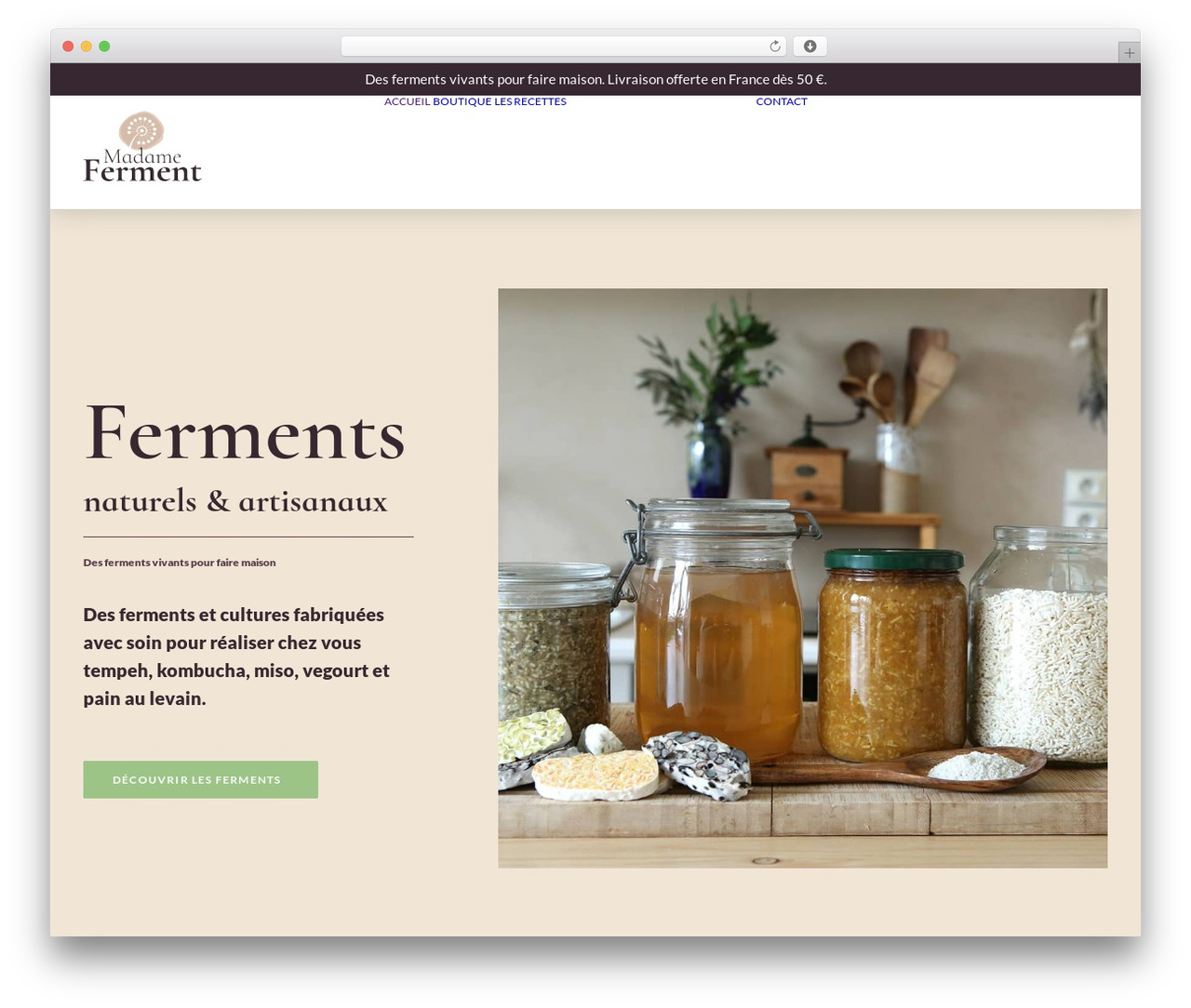 Uncode Child WordPress website theme - madameferment.com