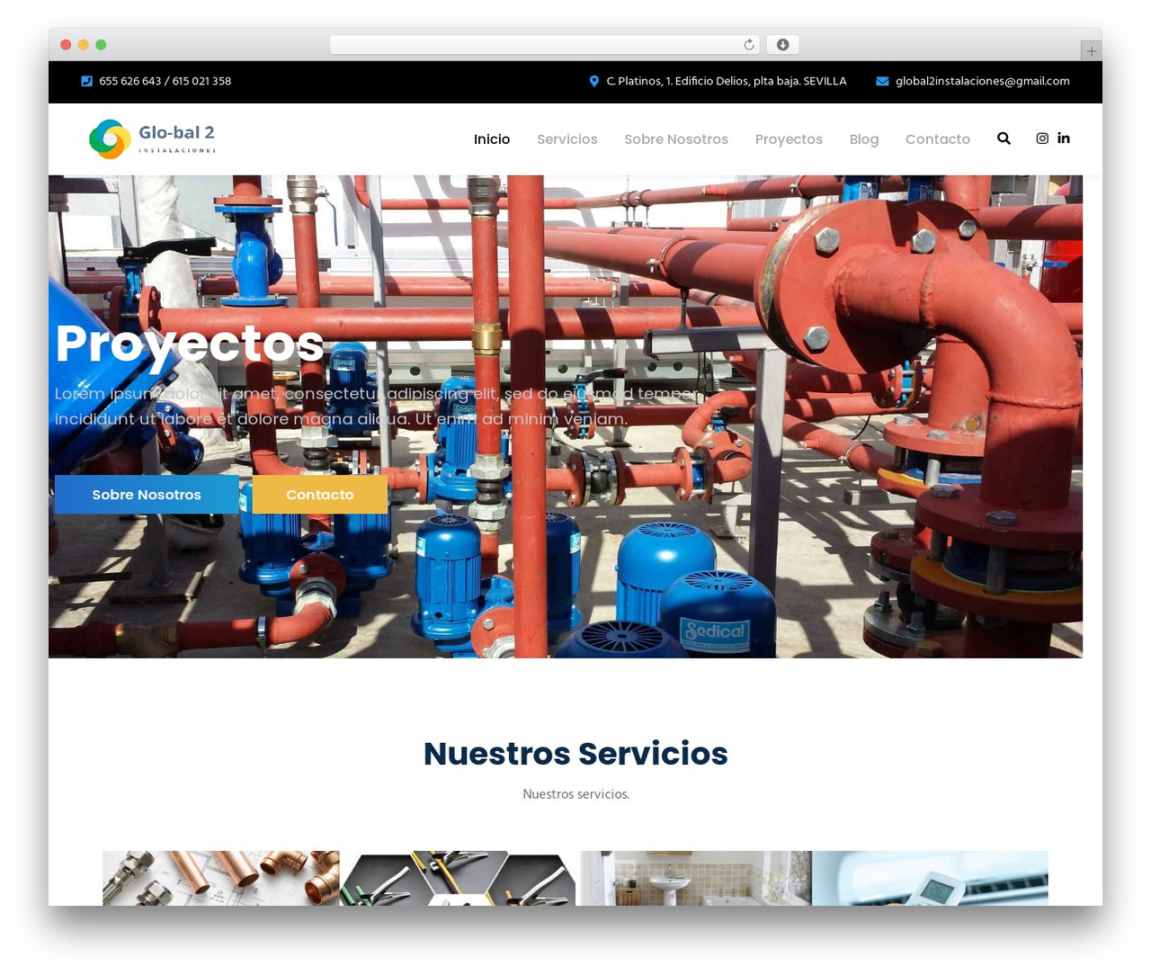UnfinityPlus WordPress theme - global2instalaciones.com