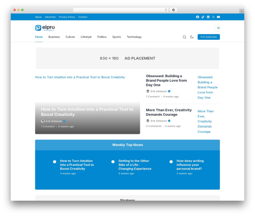 WordPress theme eiPro Master - demo.eitheme.com/eipro-news