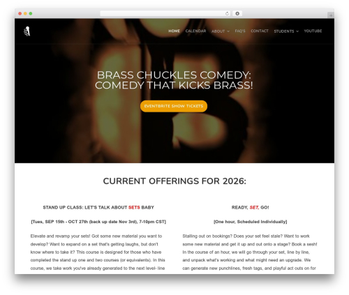 Create WordPress theme design - brasschucklescomedy.com