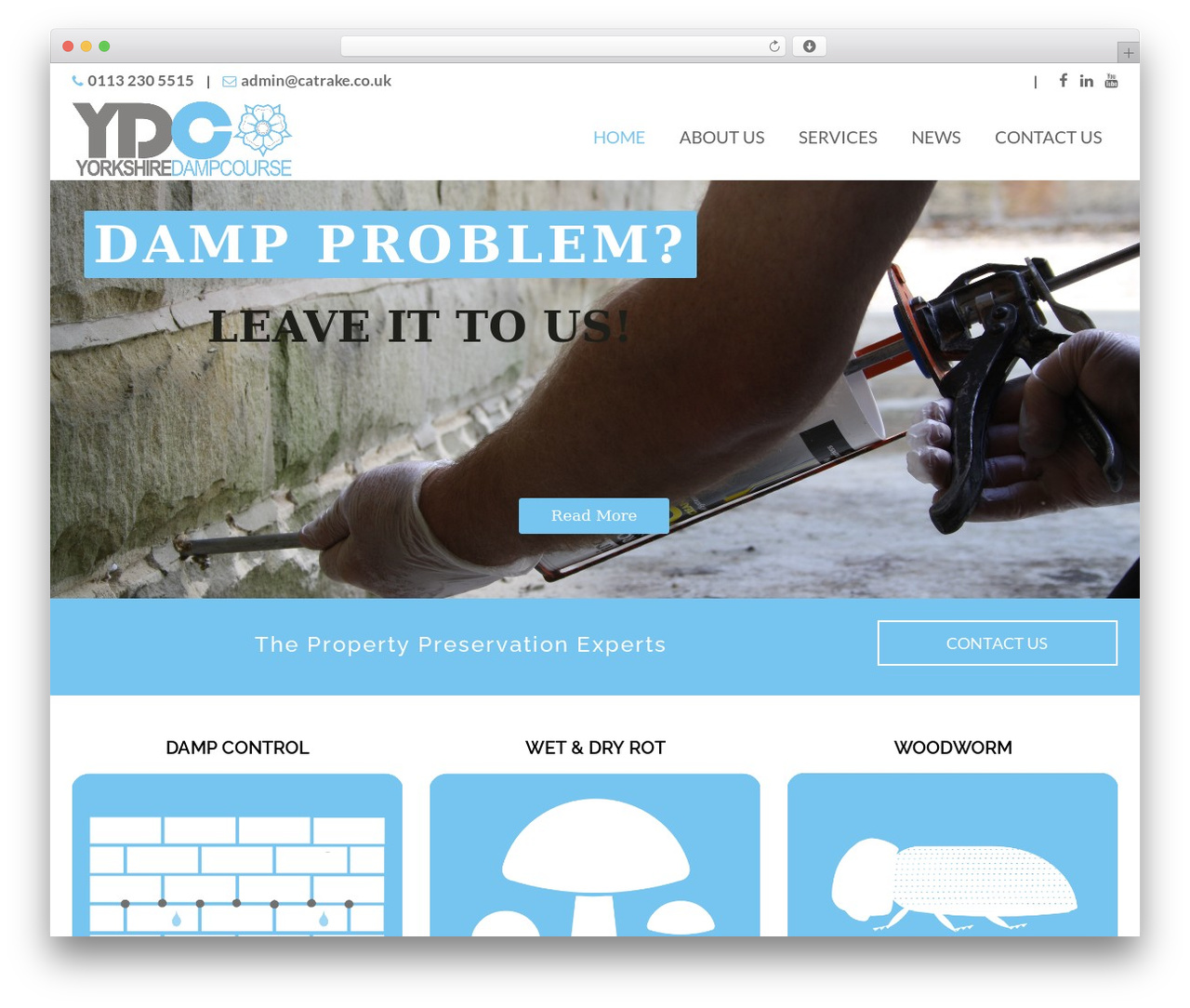 GTBuilder WordPress theme - yorkshiredampcourse.co.uk