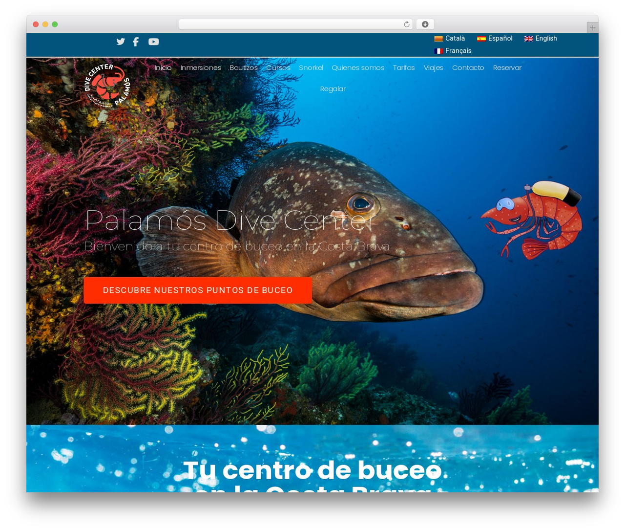 WordPress website theme Hello Elementor - palamosdivecenter.com