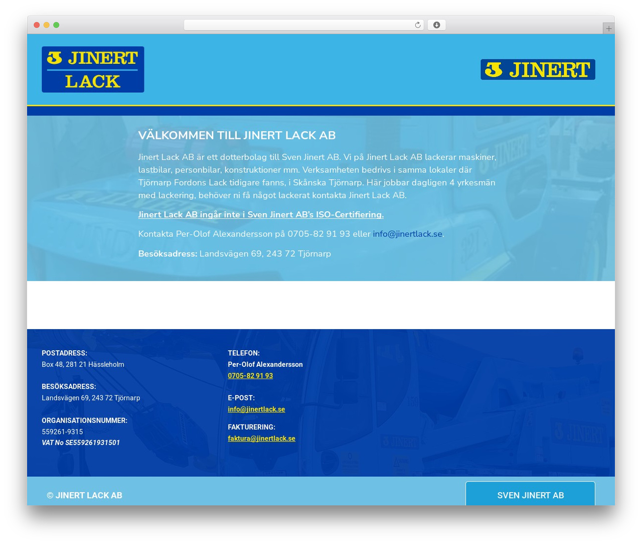 Hello Elementor WordPress theme - jinertlack.se