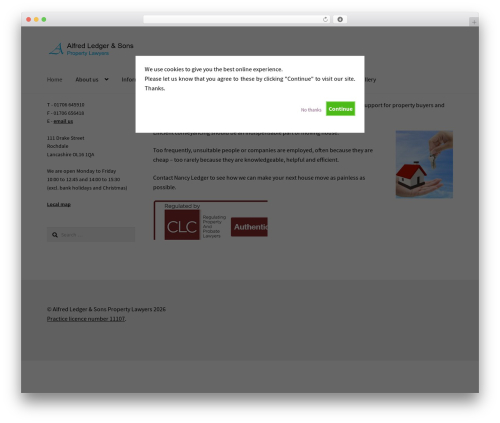 Cookie Warning (cookie-warning) free WordPress plugin - alfredledger.co.uk