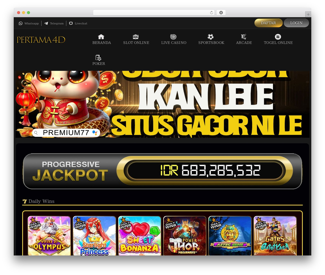 WordPress theme Premium77 - pertama4d.org