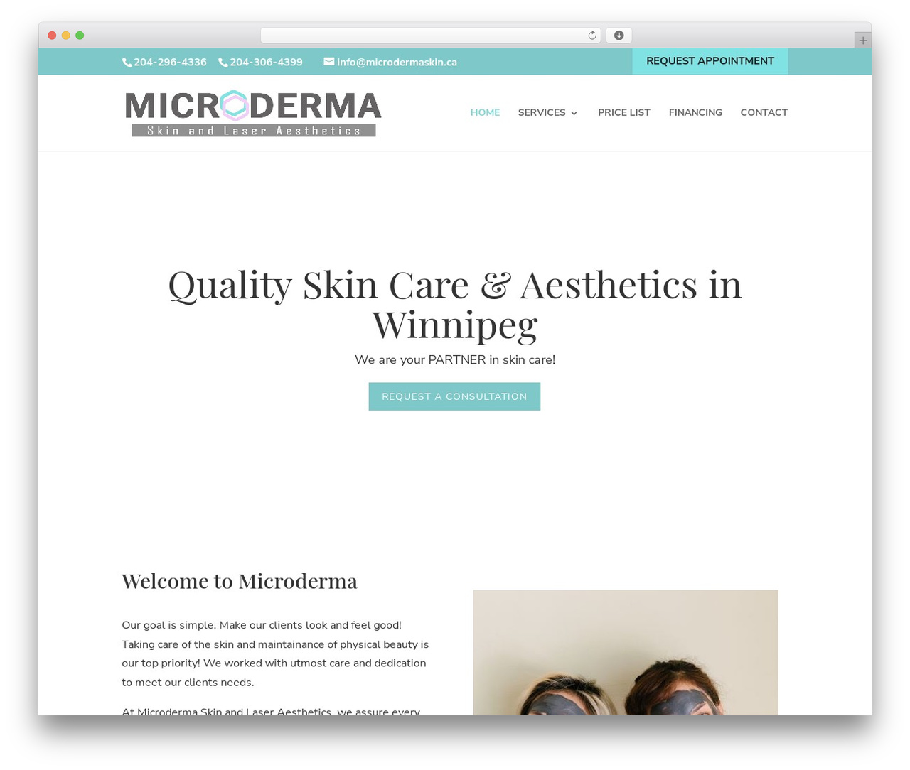 Divi theme WordPress - microdermaskin.ca