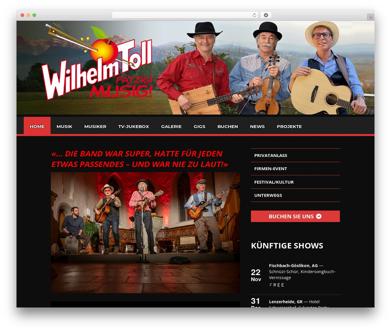 Flycase WordPress theme - wilhelm-toll.ch