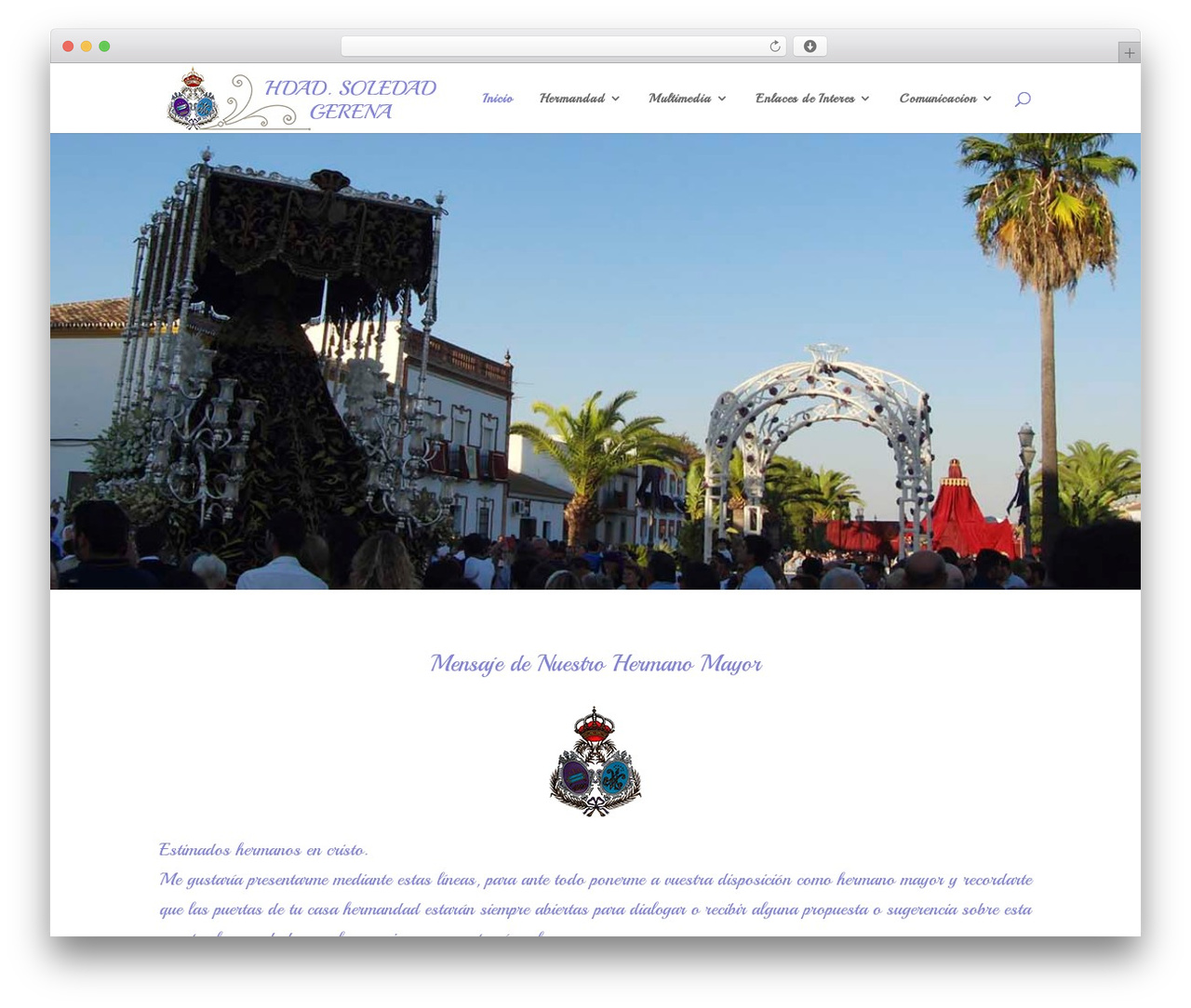 Theme WordPress Divi - hermandaddelasoledadcoronadadegerena.com