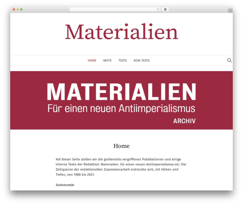WordPress theme Graphy Pro - materialien.org