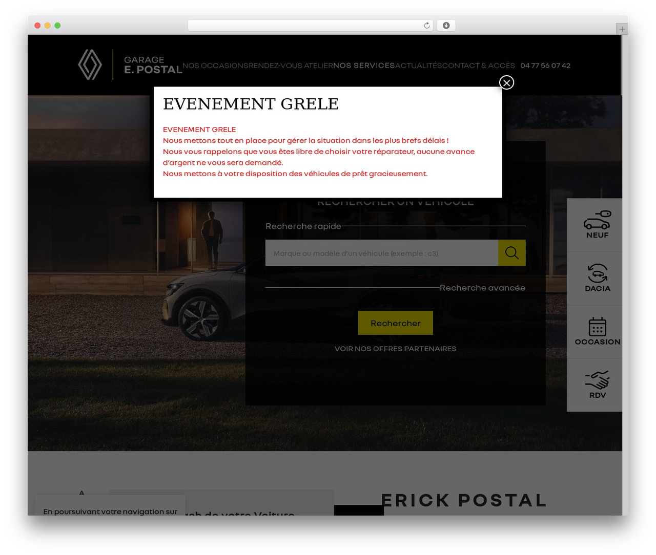 Theme WordPress Erick postal - garage-postal.fr