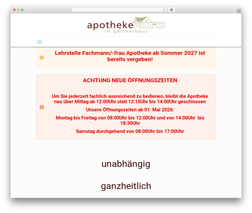 WordPress theme RockFlow - apo-gaertnerhaus.ch