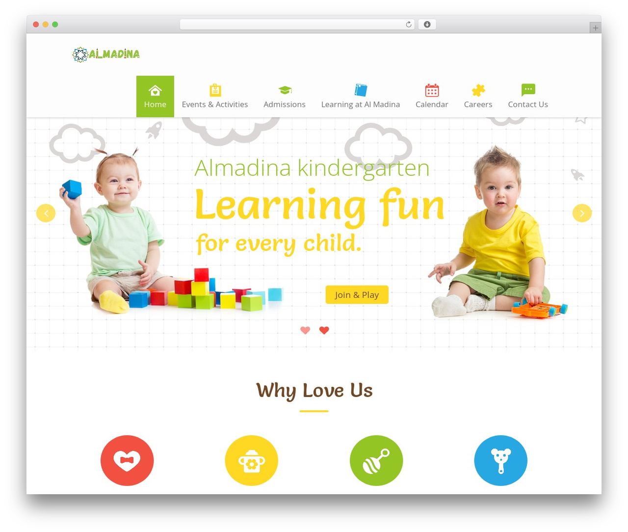 Kiddie WordPress theme - almadina.qa