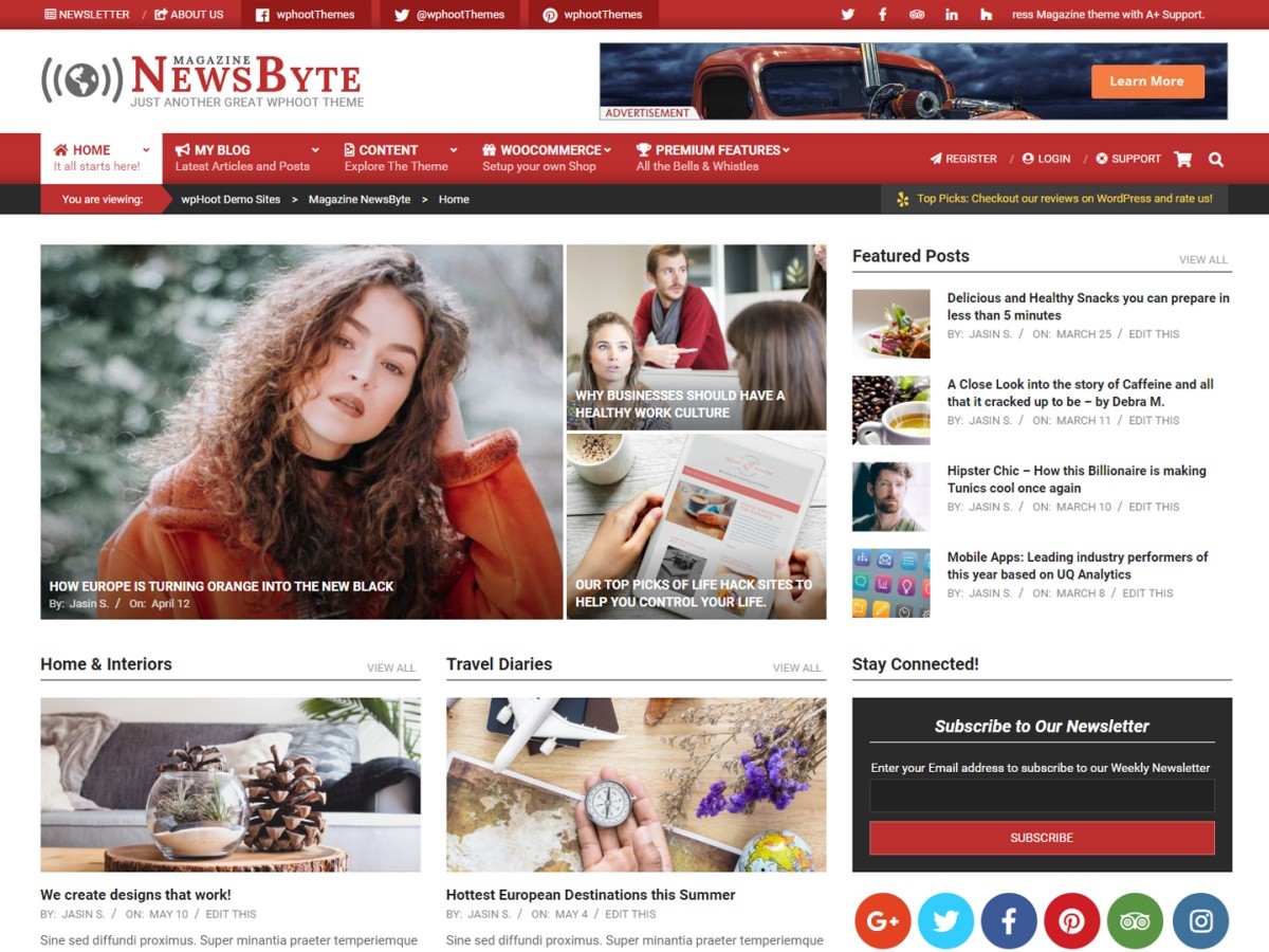 Magazine News Byte Premium WordPress magazine theme