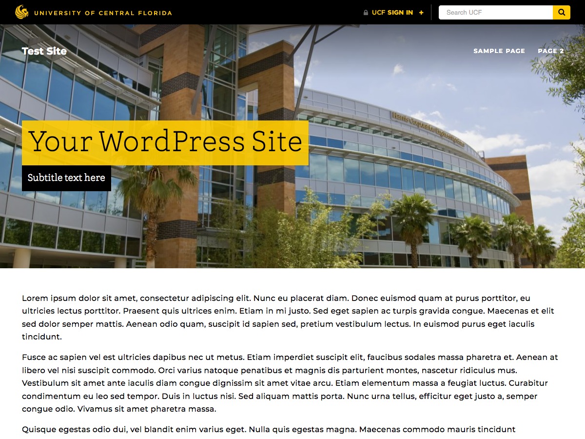 UCF WordPress Theme theme WordPress by UCF Web Communications