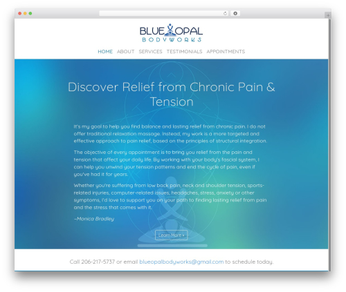 WP Bootstrap 4 WordPress theme - blueopalbodyworks.com