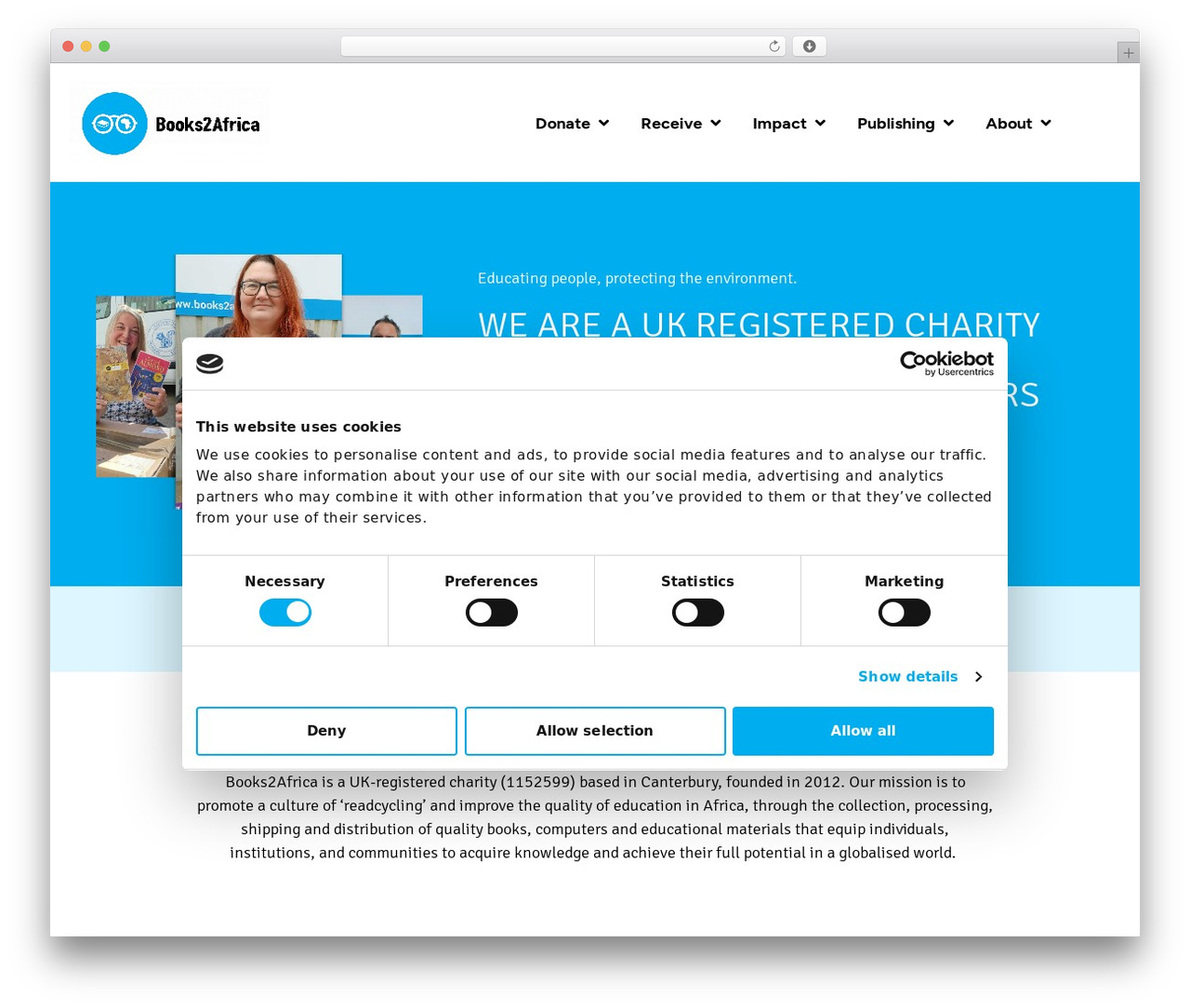 WP theme Hello Elementor - books2africa.org