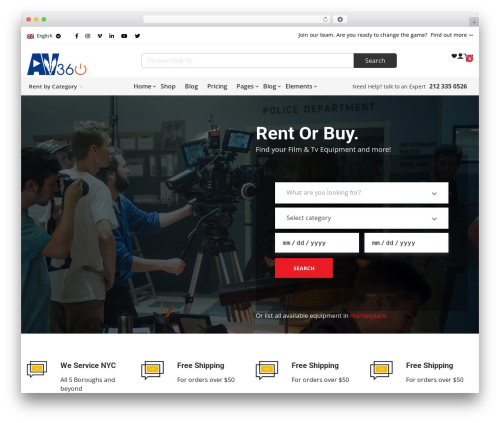Backhoe theme WordPress - avrentals.nyc