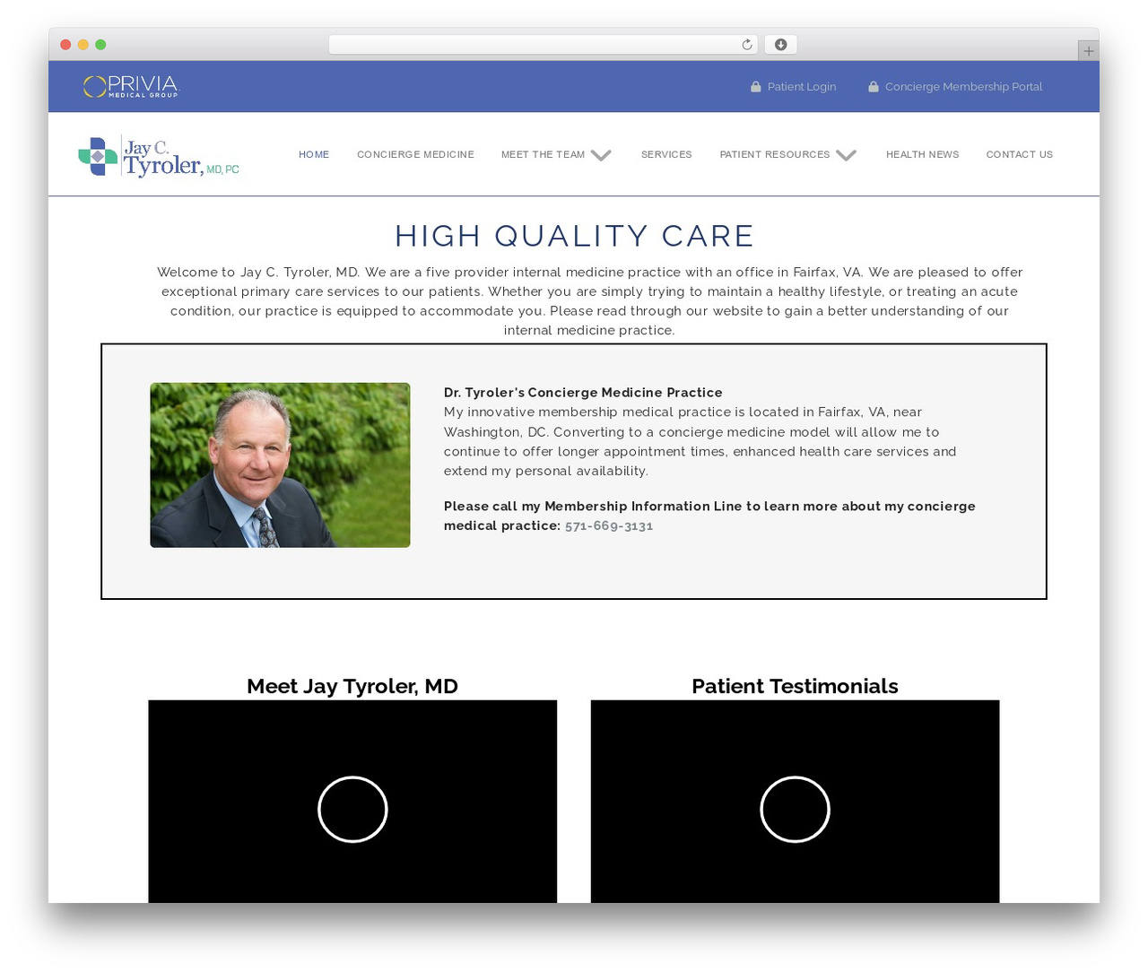 Pro WordPress theme - tyrolermd.com