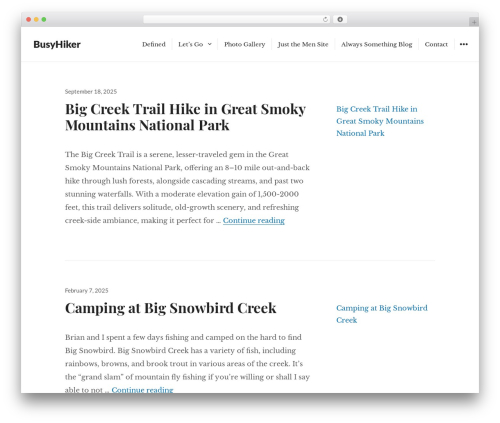 Resonar theme WordPress - busyhiker.com