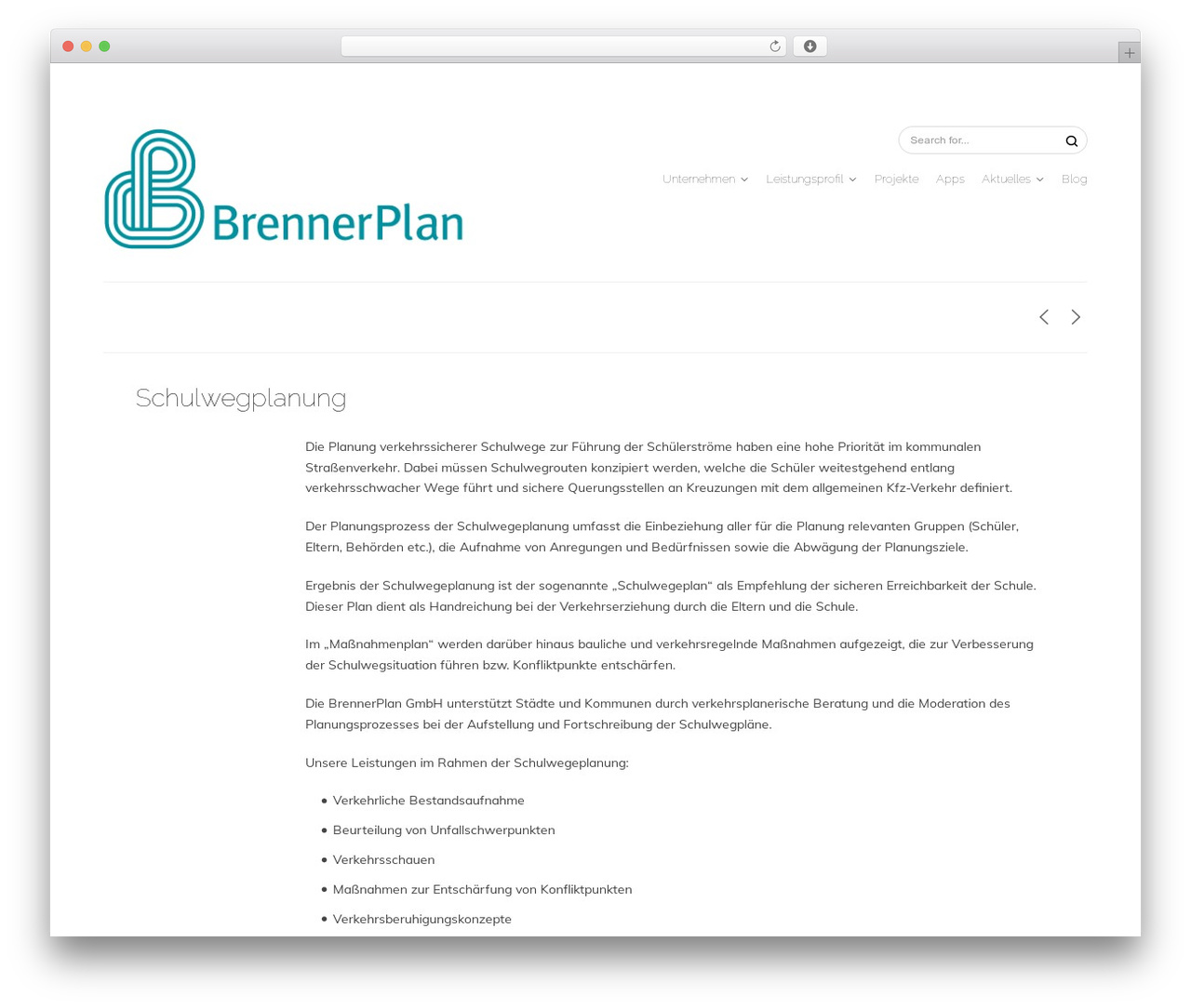 WordPress theme Workality Plus - brennerplan.de/leistung/schulwegplanung