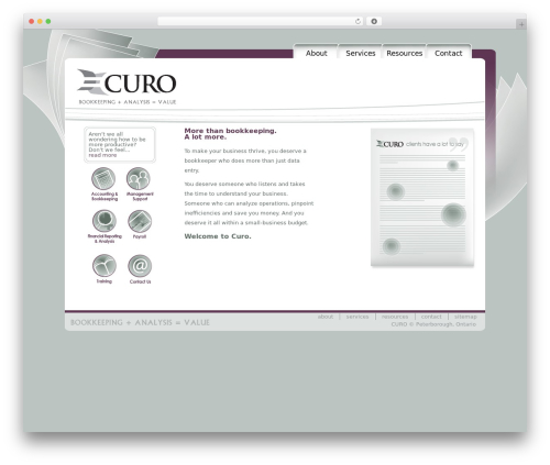 Curo WordPress theme - curoaccounting.ca