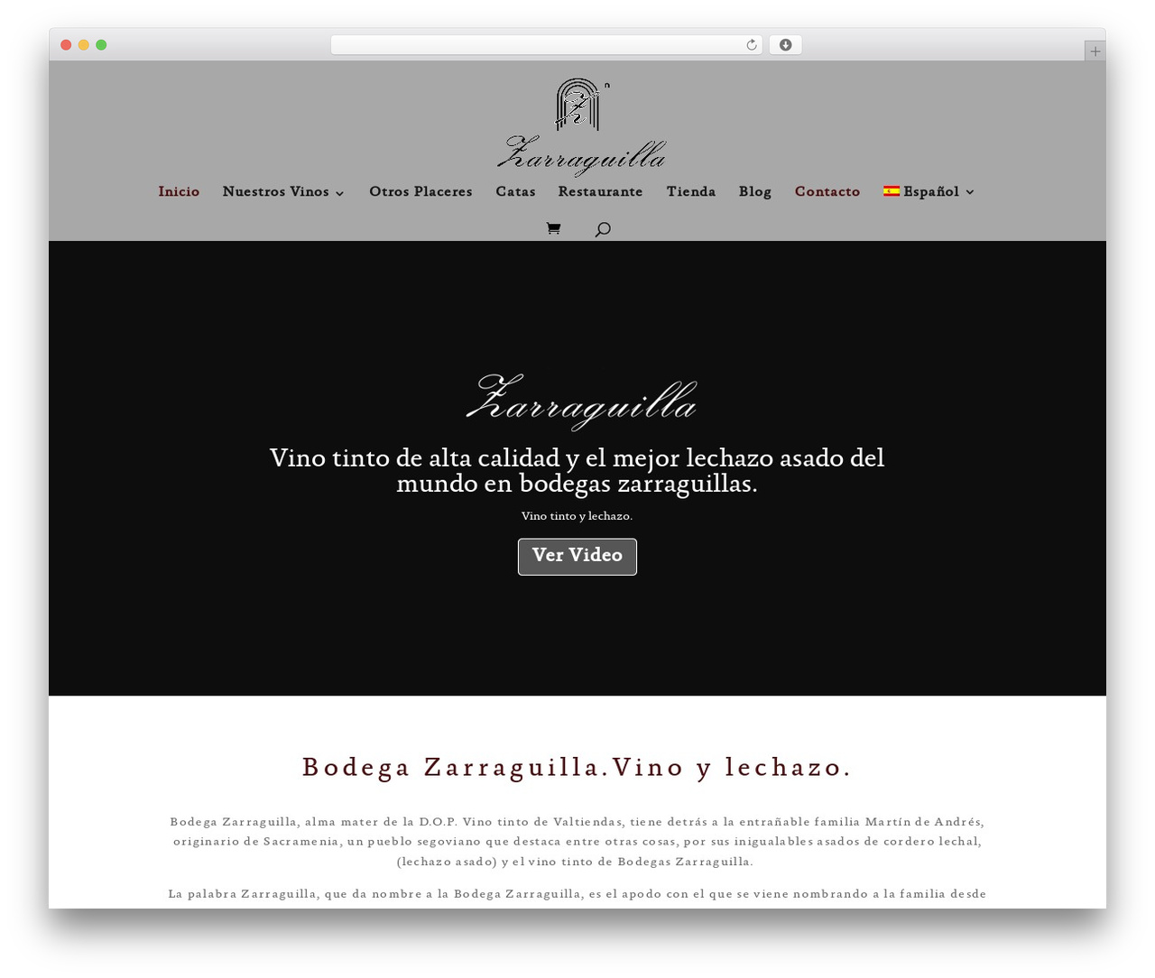 Theme WordPress Divi - bodegaszarraguilla.es