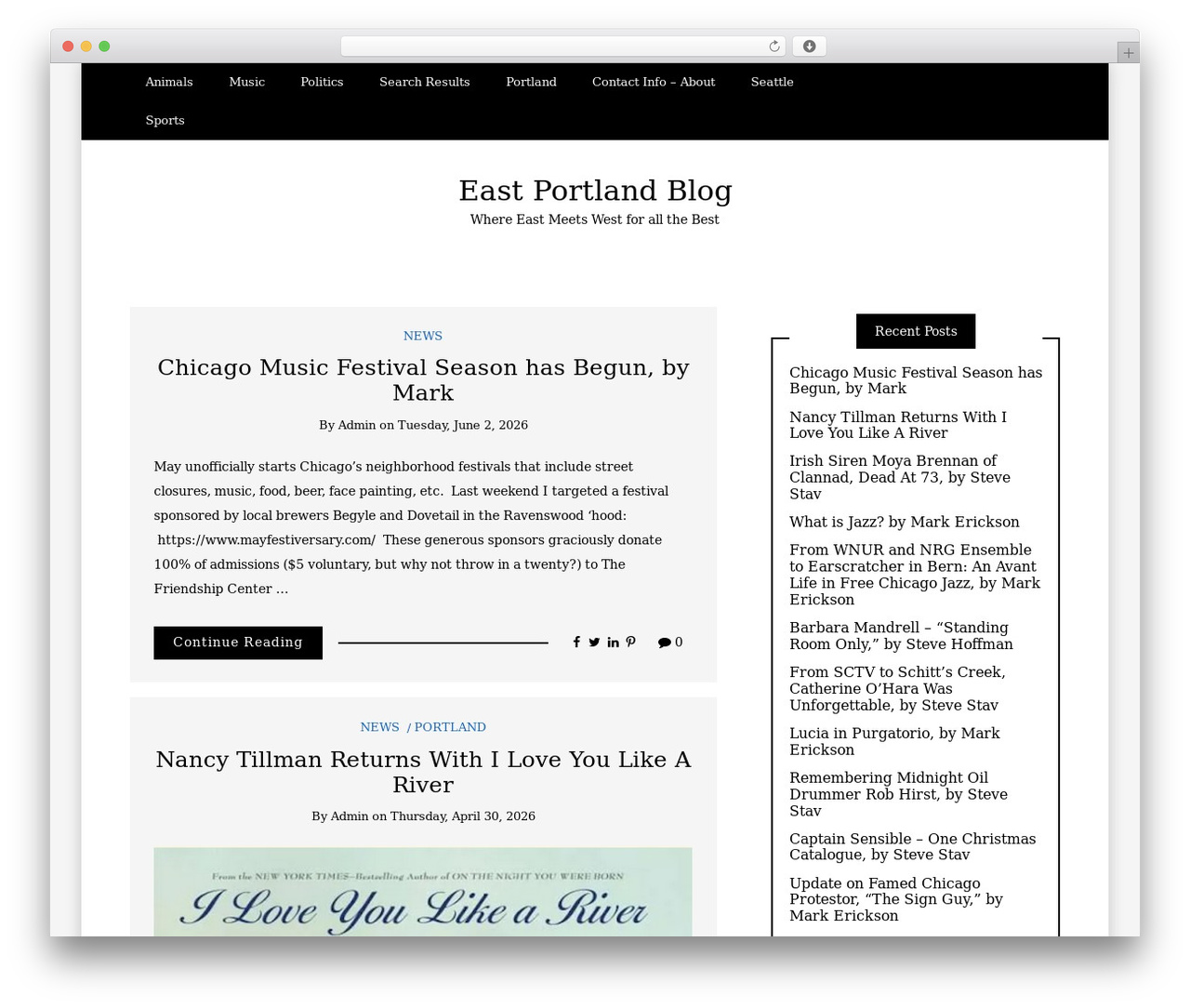 Writee theme WordPress - eastportlandblog.com