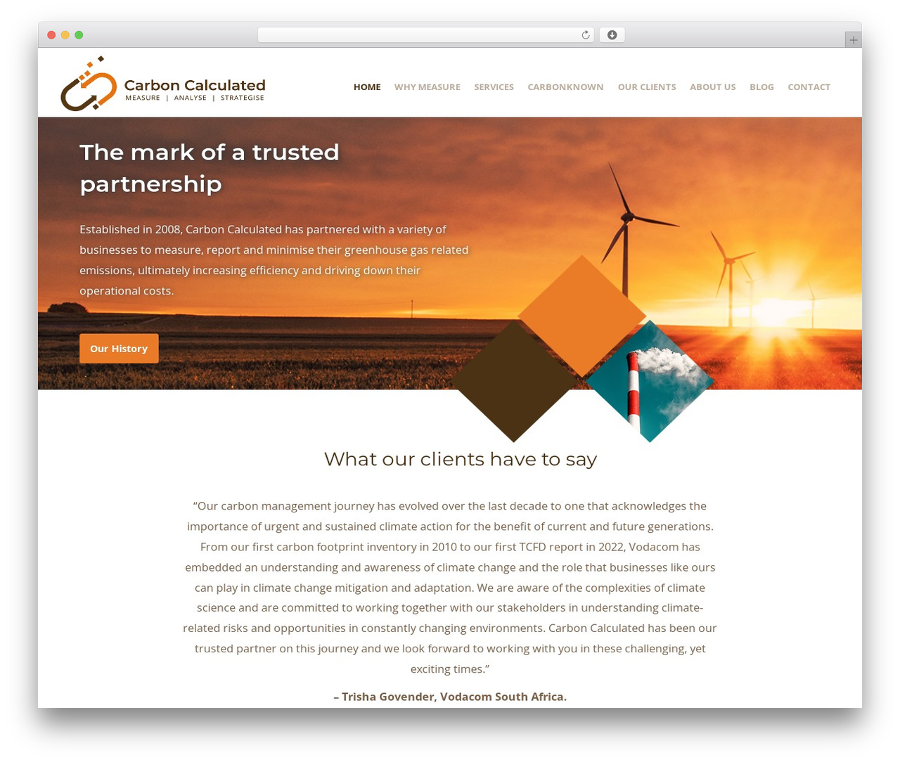 Theme WordPress Create - carboncalculated.co.za