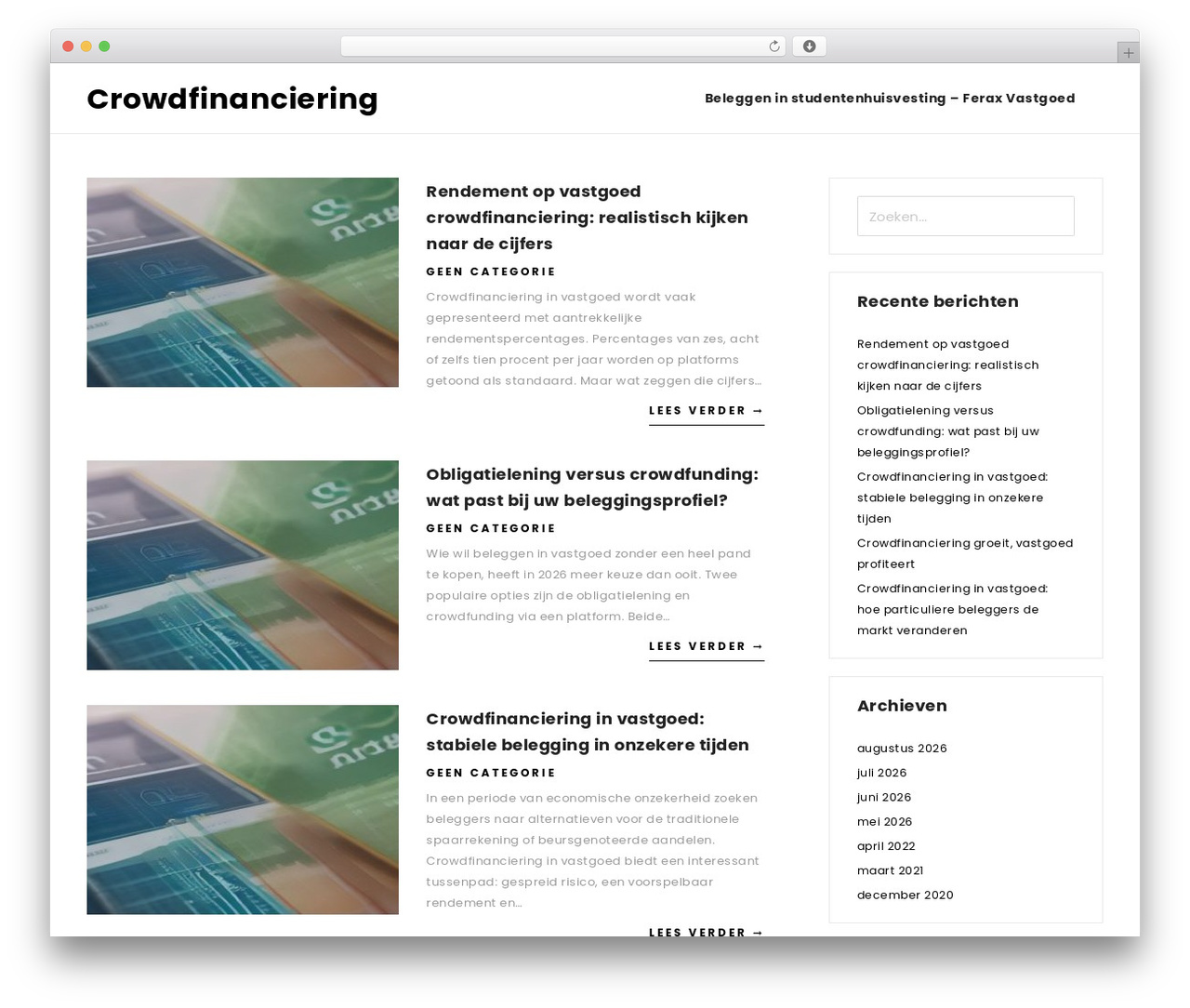 WordPress theme Arba - crowdfinanciering.com