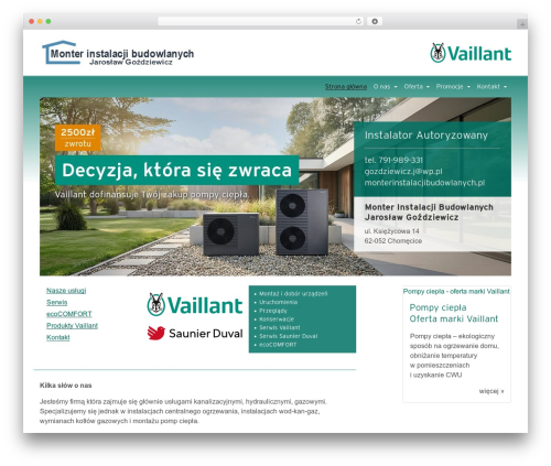 Bootstrap Four top WordPress theme - vaillant-poznan.com