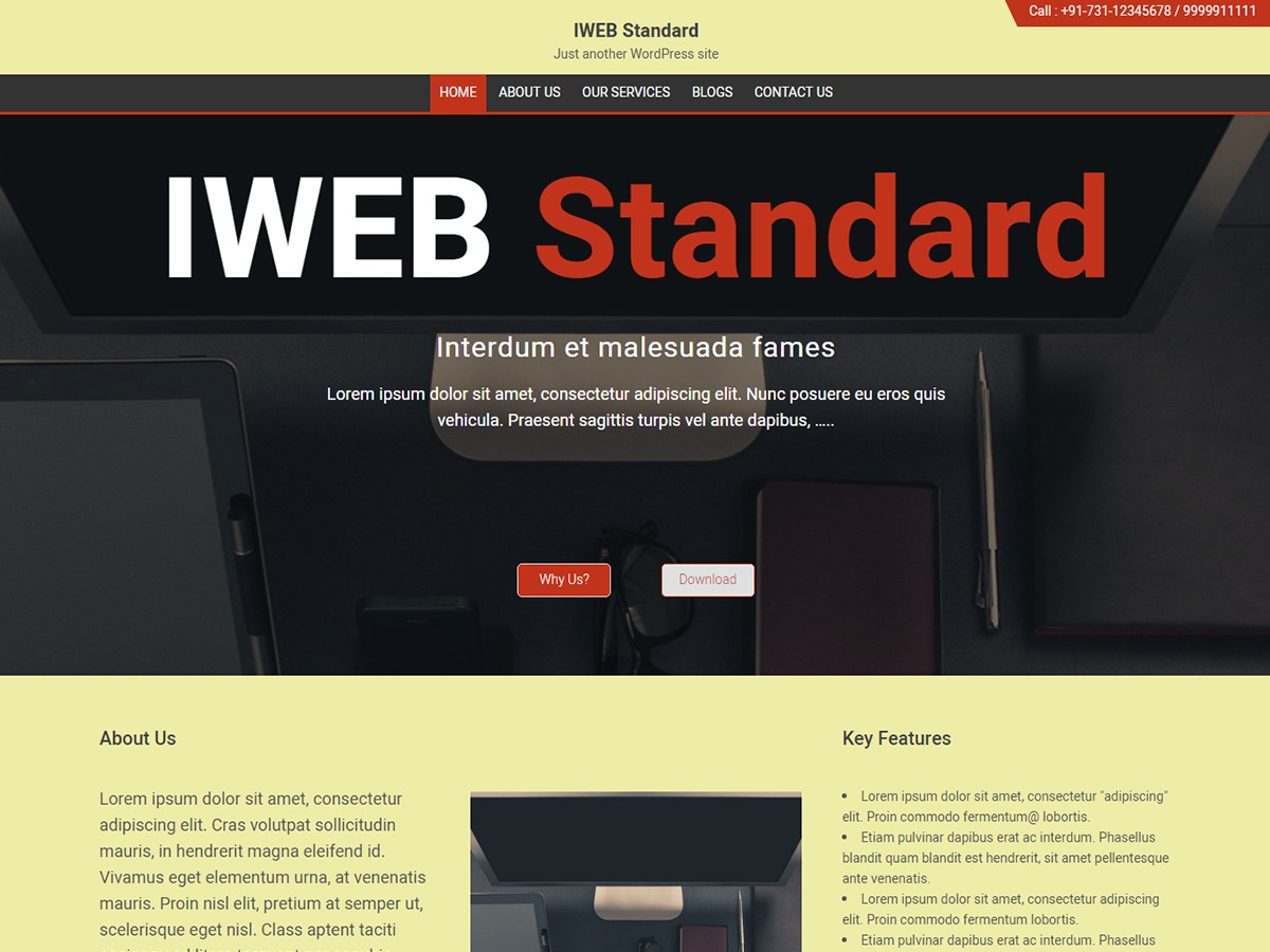 IWEB Standard WordPress template for business