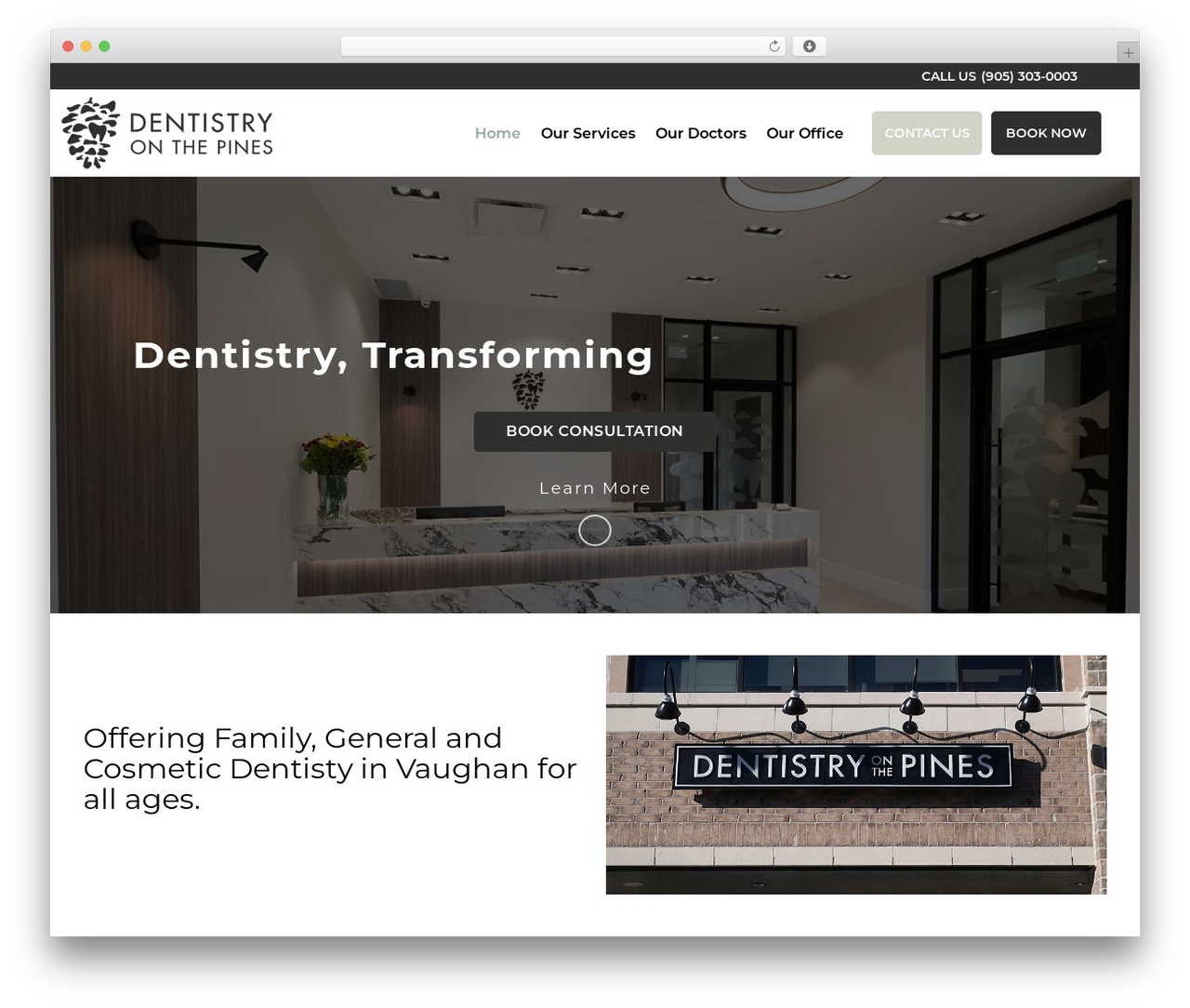Duptronics WordPress theme - dentistryonthepines.com